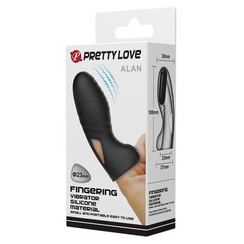 LyBaile Pretty Love Alan Finger Vibrator Black - Насадка на палець, 10х3 см (чорний)