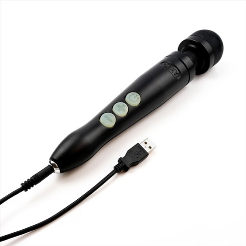 DOXY Die Cast 3R Matte Black - очень мощный перезаряжаемый вибратор-микрофон в алюминиево-титановом корпусе, 28х4.5 см (чёрный матовый) - sex-shop.ua