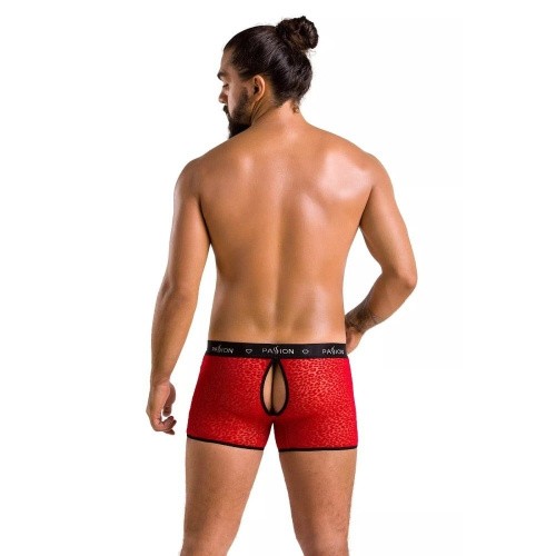 Passion - 046 SHORT PARKER red - Сексуальные мужские трусы с открытой попкой, S/M