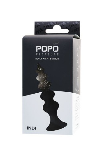 Toyfa Popo Pleasure Anal Plug - анальная пробка ёлочка, 11.5х2.9 см (черный)