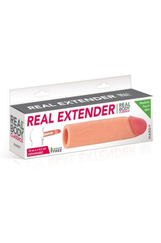 Real Body Real Extender Hardy - удлиняющая насадка на член, +4 см (телесный) - sex-shop.ua