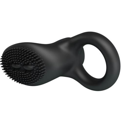 LyBaile Pretty Love Cobra Penis Ring Vibrating Black - виброкольцо со стимулятором с язычками, 5.1х2.6 см (чёрный)