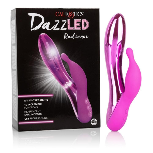 CalExotics DazzLED Brilliance - вибратор кролик с led подсветкой, 12.8х3.3см (розовый) - sex-shop.ua