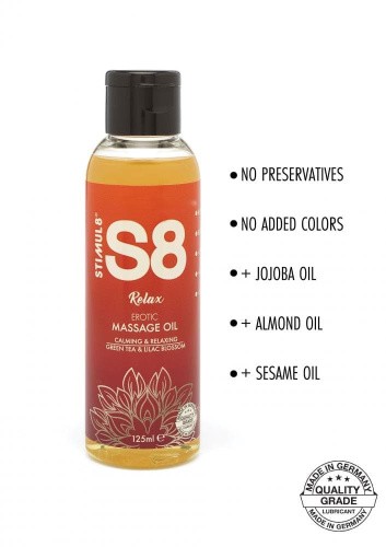 Stimul8 Massage Oil - Массажное масло, 125 мл (зеленый чай и сирень) - sex-shop.ua