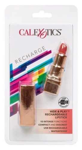 CalExotics Hide & Play Lipstick Recharge вібратор у формі помади (червоний)
