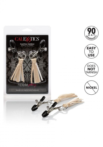 CalExotics Playful Tassels Nipple Clamps затискачі для сосків з пензликами (золотистий)