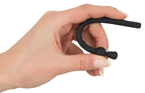 Penis Plug Piss Play With Stopper - Уретральний стимулятор, 12 см (чорний)