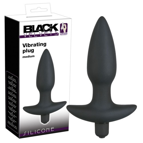Orion Black Velvet Vibrating Plug Medium анальная пробка с вибрацией, 15х3 см (M) - sex-shop.ua