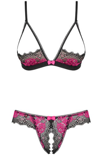 Obsessive Tulia set otwarty - спокусливий комплект, S/M (чорний) - купити в Україні | Секс шоп SEX-SHOP.ua