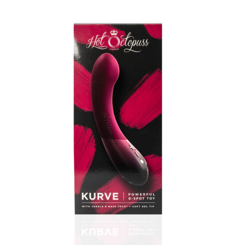 Hot Octopuss KURVE, Treble and Bass Technology - Вибратор для точки G, 19,4 см (бордовый) - sex-shop.ua