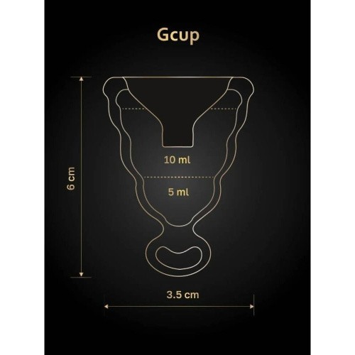 Gvibe Gcup Black силиконовая менструальная чаша с защитой от протечек, 5 мл (чёрный) - sex-shop.ua
