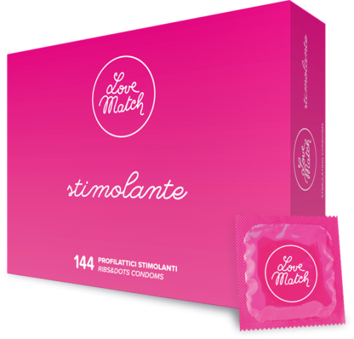 Love Match Stimolante (Ribs & Dots) - рельєфні презервативи, 144 шт
