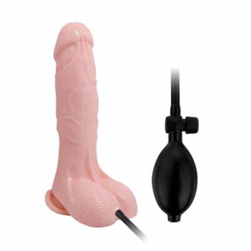 LyBaile Inflateable Dildo Flesh - Расширяющийся фаллос, 19.3х4.3 см - sex-shop.ua