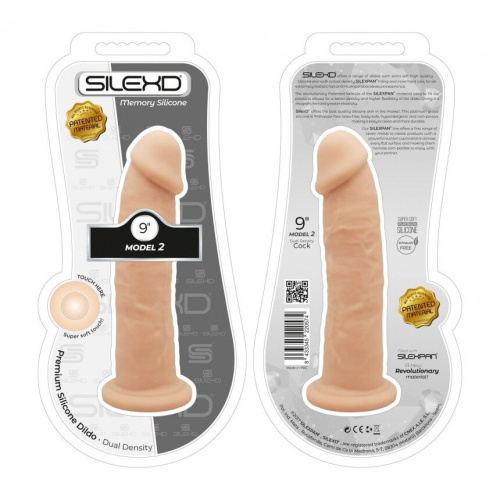 SilexD Oscar Flesh Model 2 size 9 in - Фаллоимитатор двухслойный, 25х5.4 см., (телесный)