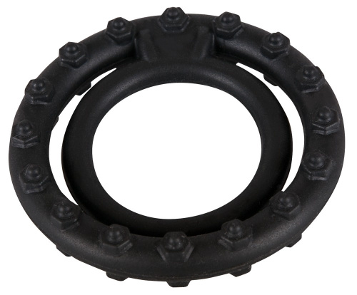 Steely Cockring Black эрекционные кольца на пенис и мошонку,  2.4 см и 3.7 см