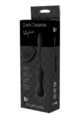 Dream Toys Dark Desires Virginia Thrusting Egg - Виброяйцо, 8х3,5 см (черный) - sex-shop.ua