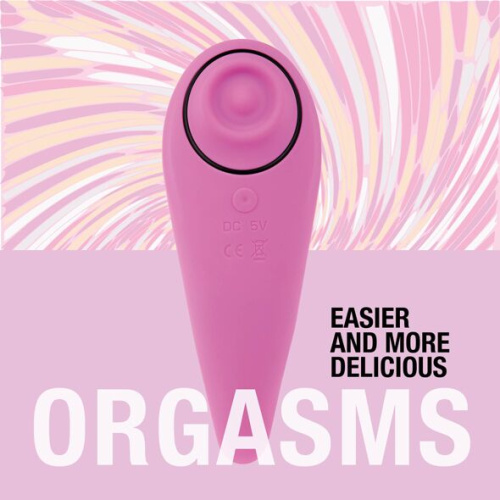 FeelzToys - FemmeGasm Tapping & Tickling Vibrator - Пульсатор для клітора плюс вібратор, 14х5 см. (рожевий)
