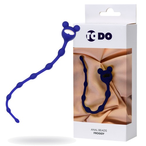 ToDo By Toyfa Froggy - анальний ланцюжок, 23х1.4 см (синій)