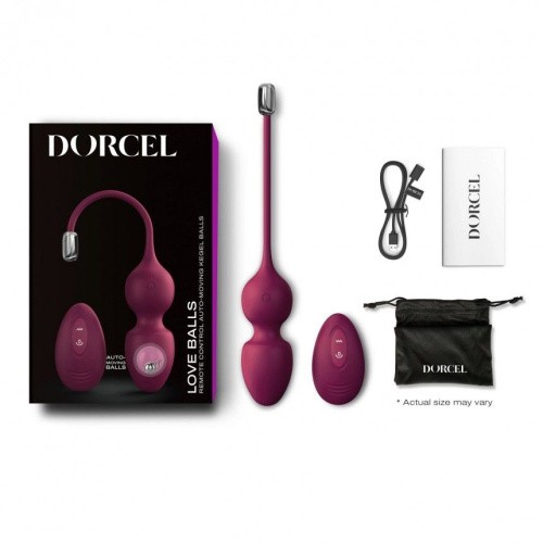 Dorcel Love Balls - Вагинальные шарики с вибрацией, 3.5 см (слива) - sex-shop.ua