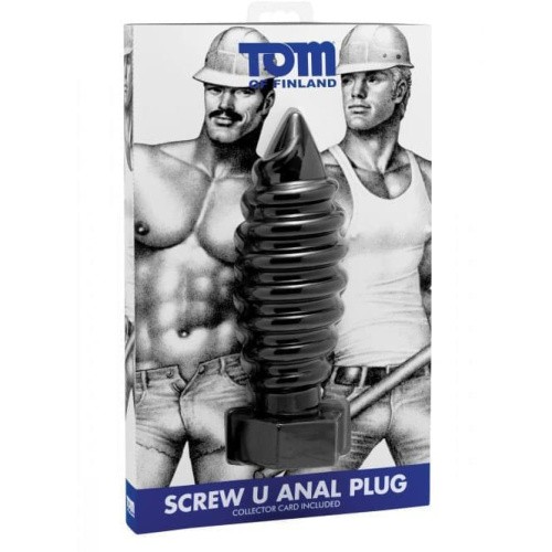 Tom of Finland Screw U Anal Plug - большая анальная пробка, 19х7 см - sex-shop.ua