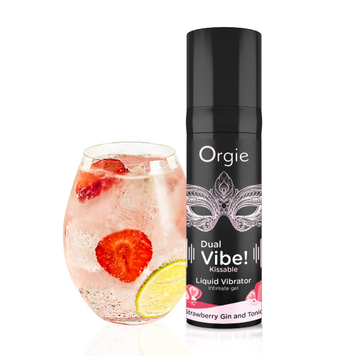 Жидкий вибратор Orgie Dual Vibe, 15 мл (клубничный джин-тоник)