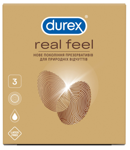 Durex №3 Realfeel - Презервативи з синтетичного латексу, 3 шт