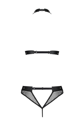 Passion MOONLIGHT SET - Ажурный комплект белья в сетку, L/XL (черный) - sex-shop.ua