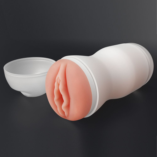 LoveToy Sex In A Can Vibrating Vagina Tunnel - Мастурбатор, 16 см (телесный)