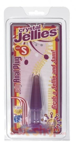 Doc Johnson Crystal Jellies Butt Plug - Анальна пробка мала, 11x2 см (бузкова)