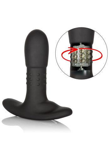 CalExotics Eclipse Beaded Probe - анальная пробка с эффектом римминга и вибрацией, 10,3х3,3 см