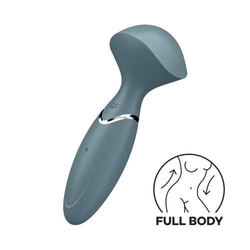 Satisfyer Mini Wand-er - Вібромасажер, 16х6 см (сірий) - купити в Україні | Секс шоп SEX-SHOP.ua