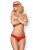 Obsessive 822-SEA-3 set - кружевной эротический комплект трусики и маска на глаза, S/M (красный)