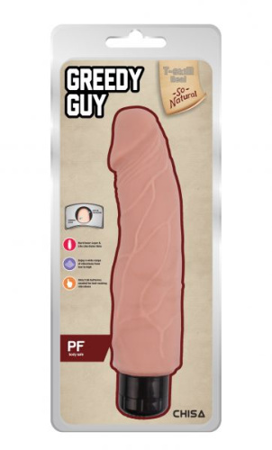 T-skin ReaL Greedy Guy - Вибратор, 24х5.6 см (телесный)