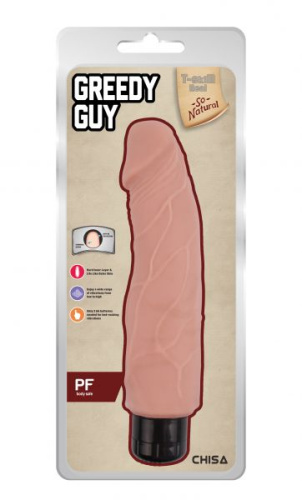 T-skin ReaL Greedy Guy - Вибратор, 24х5.6 см (телесный) - sex-shop.ua