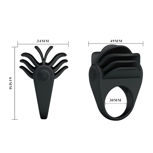Pretty Love Chester Vibrating Cock Ring Black - эрекционное кольцо с вибрацией, 5х3.3см (черный)