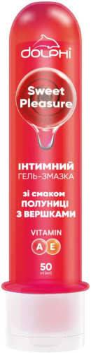 Dolphi Sweet Pleasure - Гель-смазка с ароматом клубники со сливками, 50 мл - sex-shop.ua
