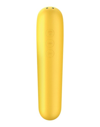 Satisfyer Dual Love 2 в 1 - Смарт вибратор и вакуумный стимулятор клитора, 16х3.8 см (жёлтый) - sex-shop.ua