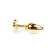 Boss Jewellery Gold Heart Plug Black - Анальная пробка с кристаллом, 7х2,7 см (черный)