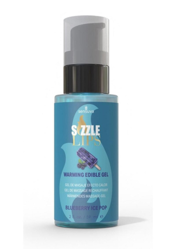 Согревающий массажный гель Sensuva Sizzle Lips Blueberry Ice Pop, 59 мл