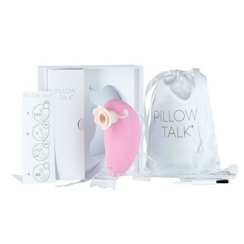 Pillow Talk - Dreamy - Роскошный вакуумный клиторальный стимулятор с кристаллом Swarovski, 19.8х3.8 см (розовый)