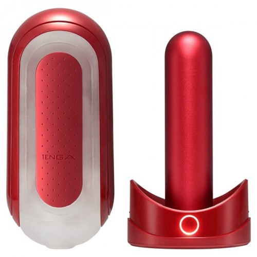 Tenga Flip Zero Red + Flip Warming Set мастурбатор с подогревом, 18х7 см  (красный)
