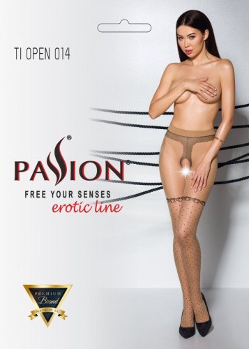 Passion Tiopen 014 - Колготки с открытым доступом, 1/2 (телесный)