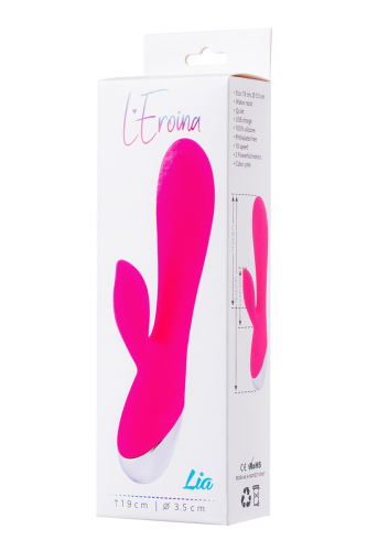 Toyfa - L'Eroina Lia - Вибратор с клиторальным стимуляторм, 19х3.5 см
