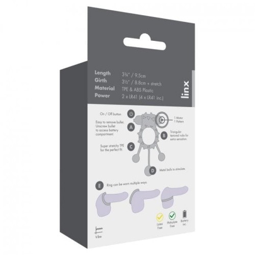 Linx Ball Banger Cock Ring Purple - виброкольцо с шариками, 9.5х2.8 см (розовый)