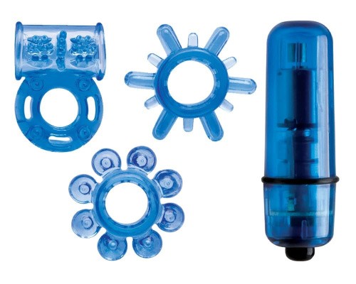 Topco Sales Climax Kit Neon Blue - набор эрекционных колец, (синий) - sex-shop.ua