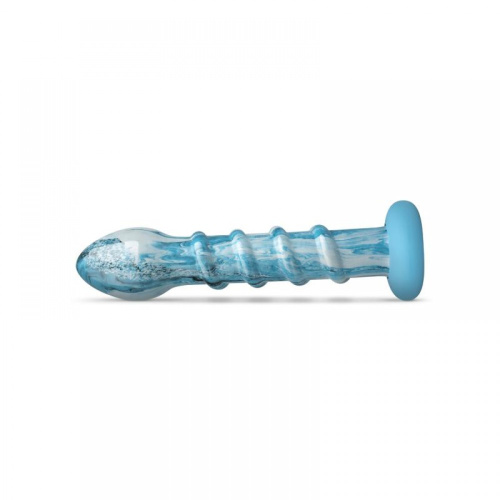 Gildo - Ocean Wave Glass Dildo - Скляний фалоімітатор, 17,6х3.8 см (блакитний)