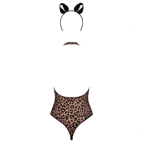 Obsessive Leocatia teddy XXL - Сексуальный леопардовый боди