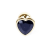Boss Jewellery Gold Heart Plug Black - Анальная пробка с кристаллом, 7х2,7 см (черный)