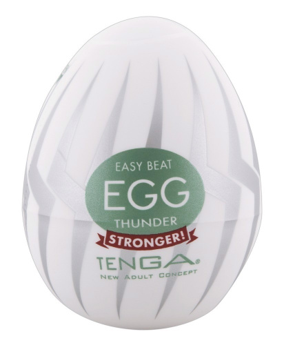 Tenga Egg Hard Boiled - Strong Sensations Thunder - Мастурбатор-яйцо, 5х4.5 см (зелёный) - sex-shop.ua