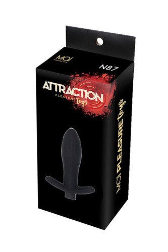 MAI Attraction Toys №87 анальна пробка з вібрацією, що перезаряджається, 11х3,5 см (чорний)